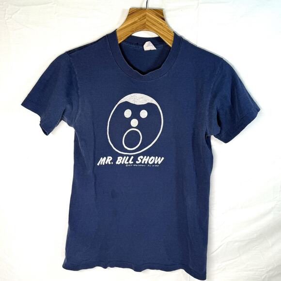 Vintage Women’s Small Mr. Bill Show SNL Saturday Night Live 80’s Navy T Shirt - Picture 1 of 8